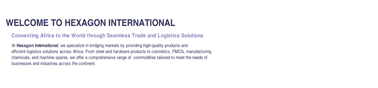 WELCOME TO HEXAGON INTERNATIONAL
